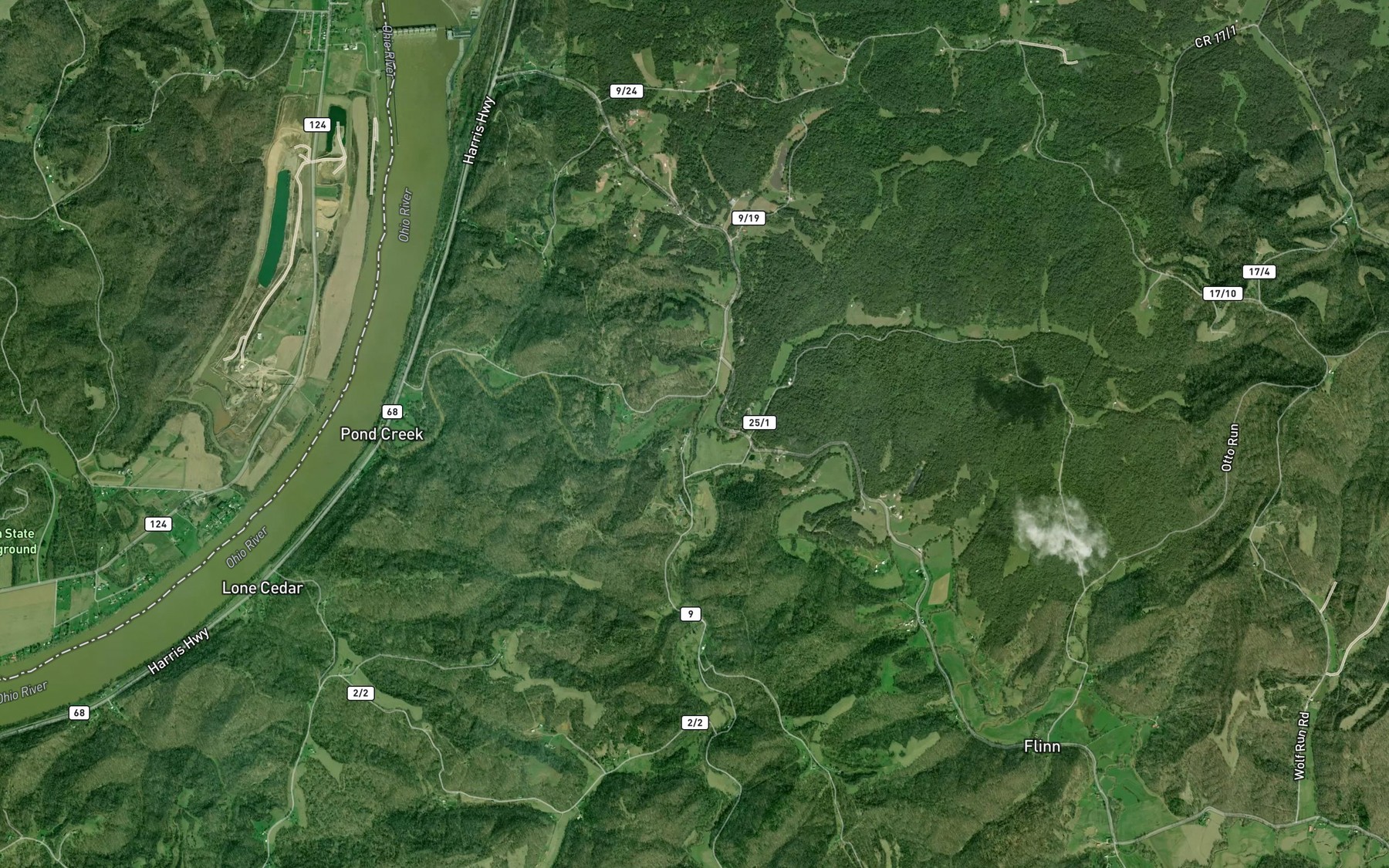 Satellite map of the Long Run