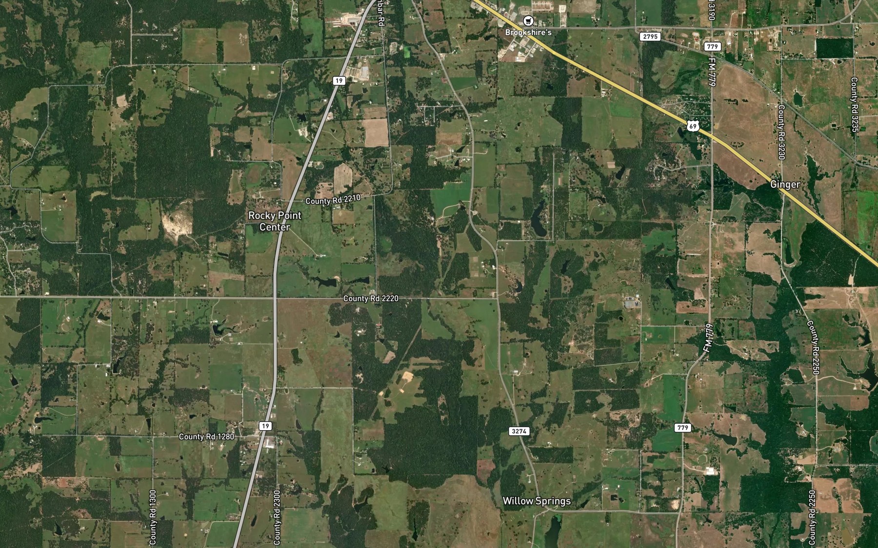 Satellite map of the Glade Creek