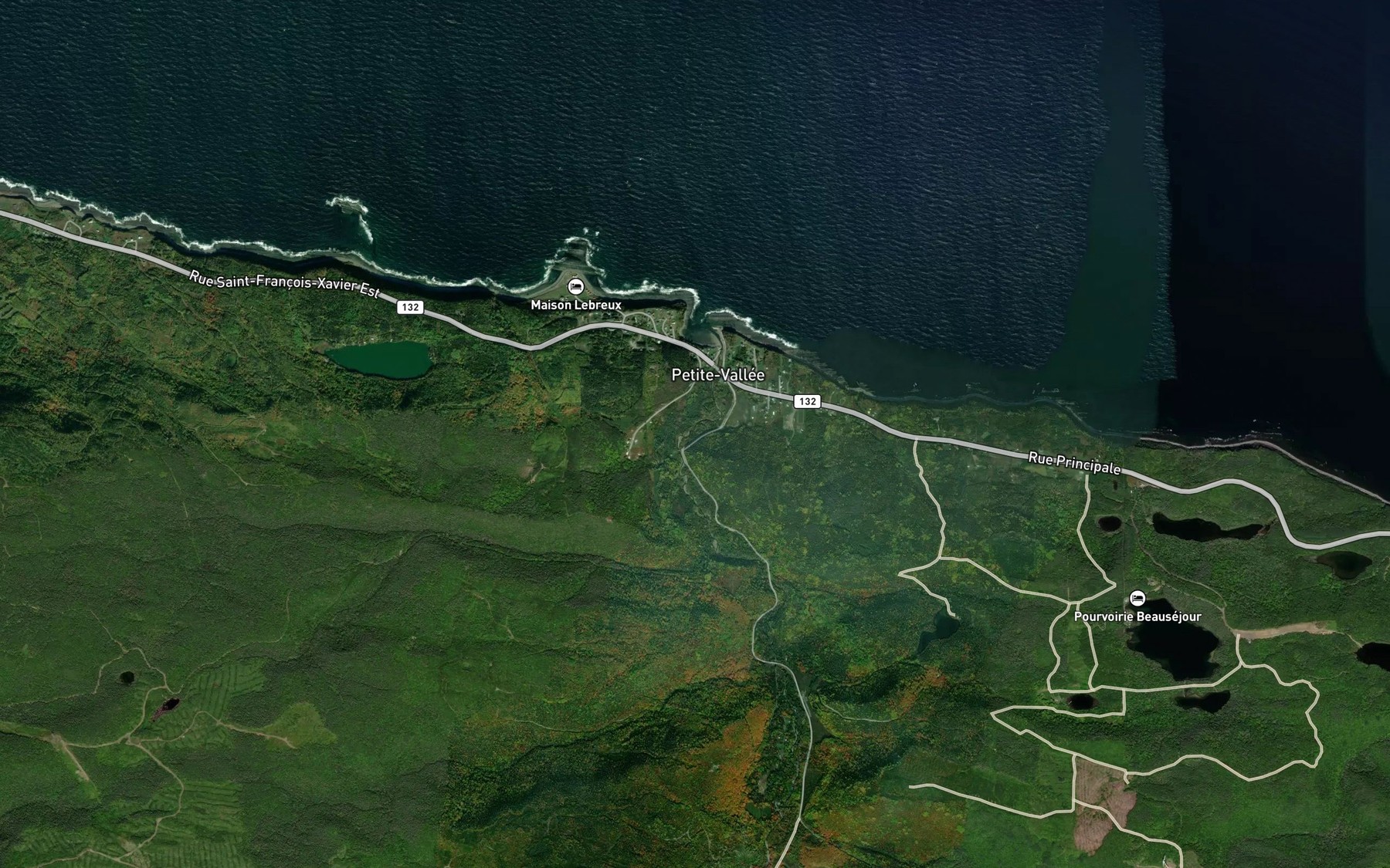 Satellite map of the Ruisseau a Batoche