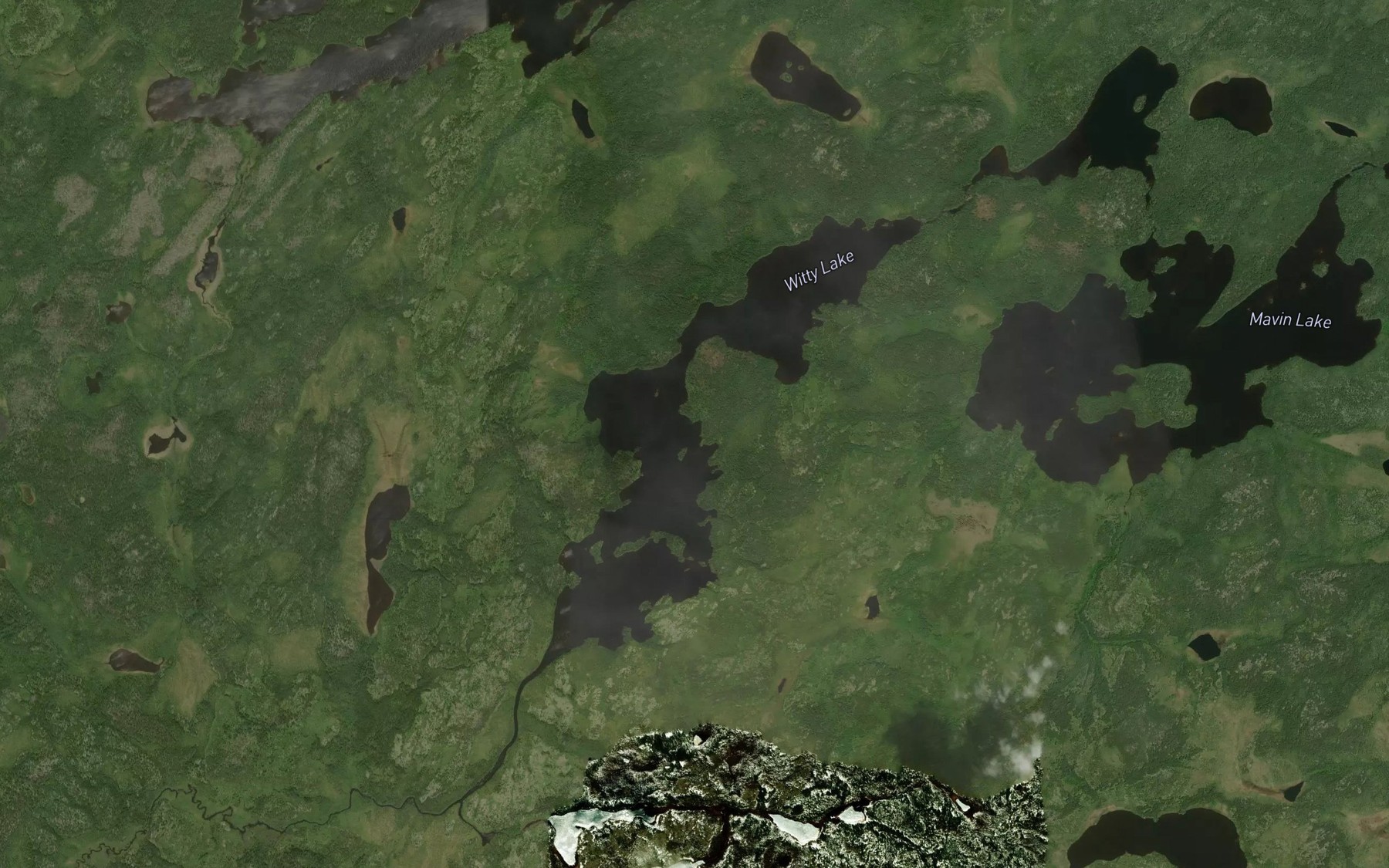 Satellite map of the Witty Lake