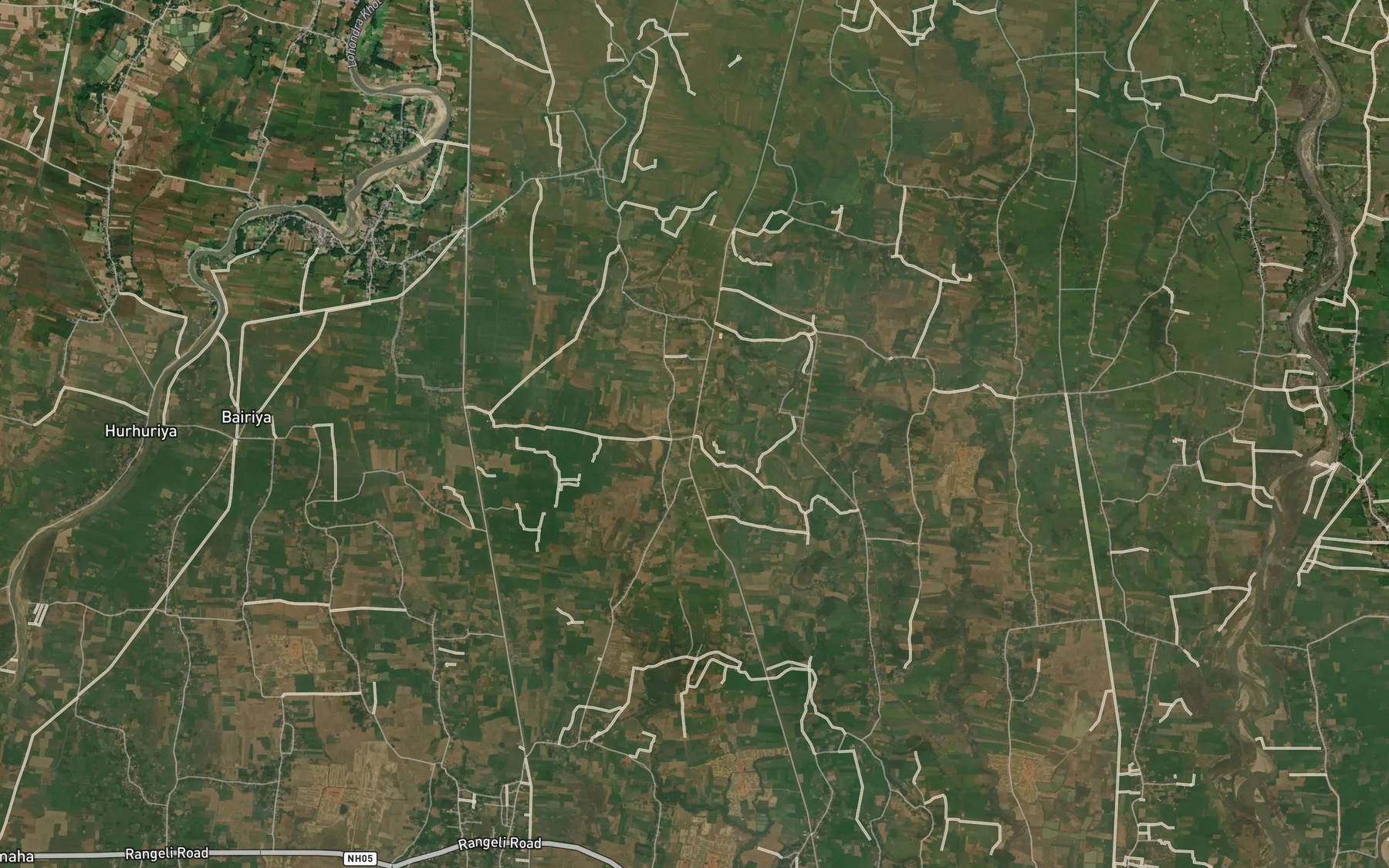 Satellite map of the Nayapatti Branch Canal