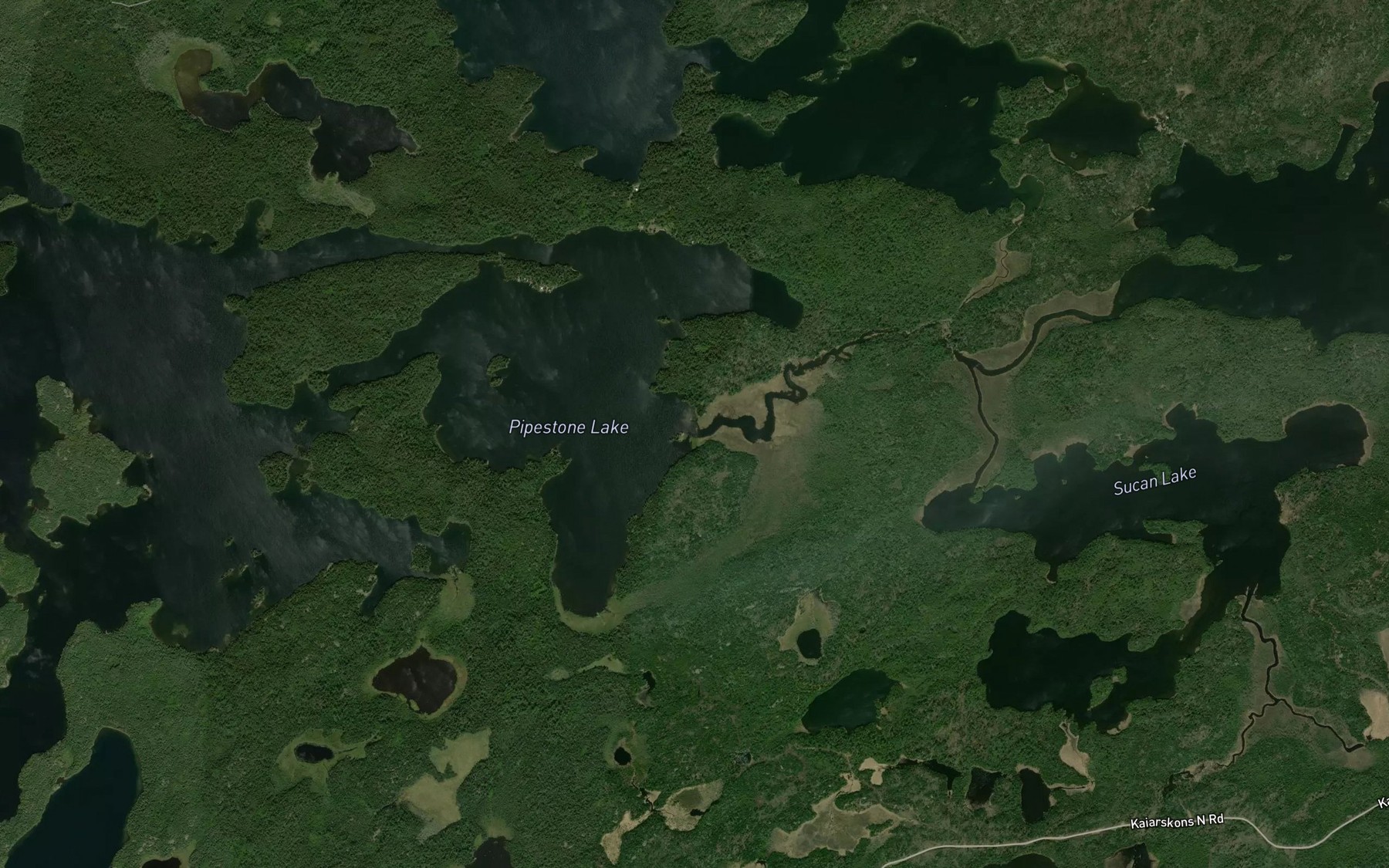 Satellite map of the Pipestone Creek