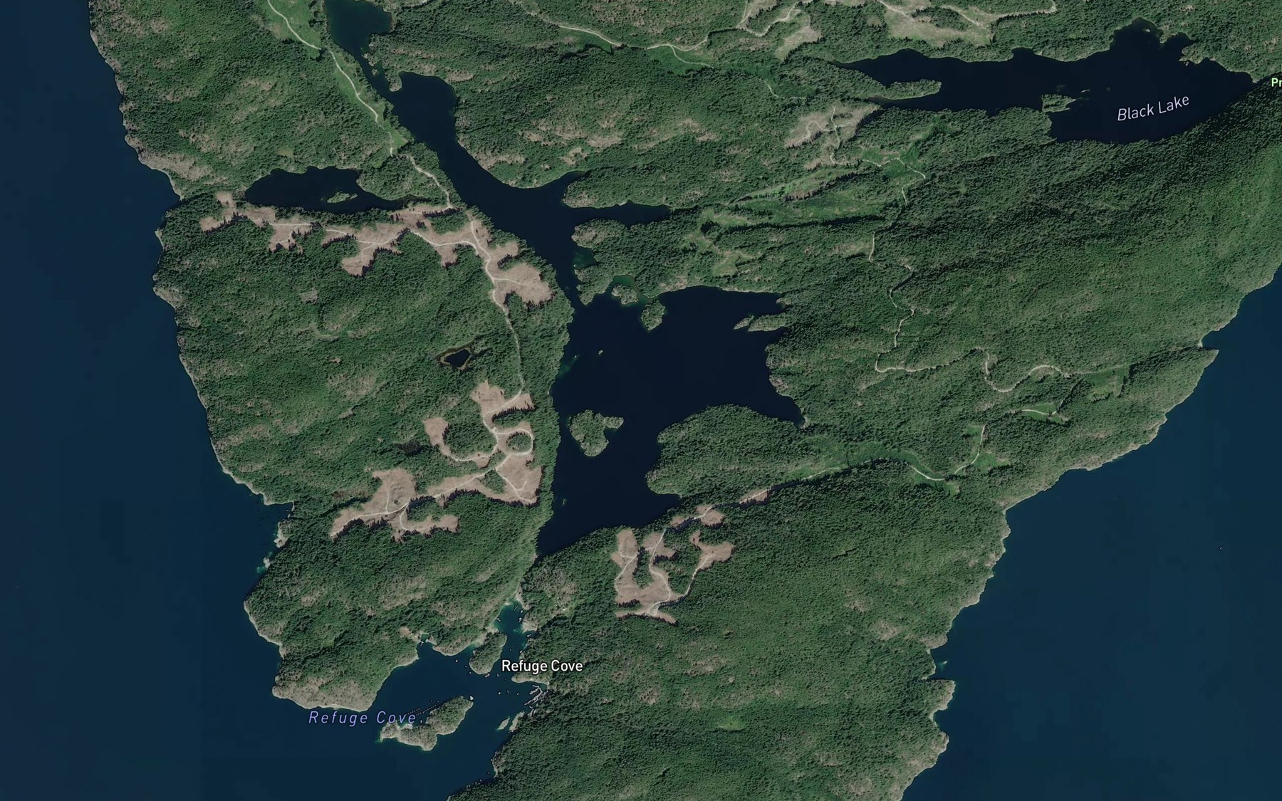 Satellite map of the Refuge Lagoon