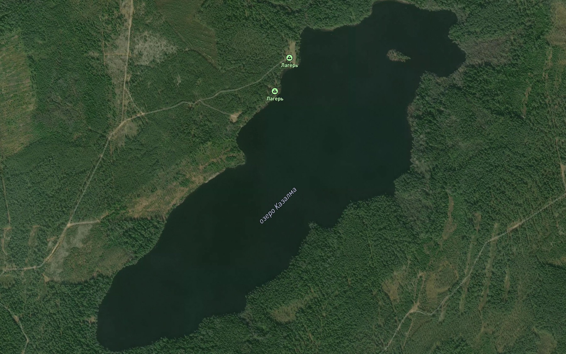 Satellite map of the Ozero Kazalma