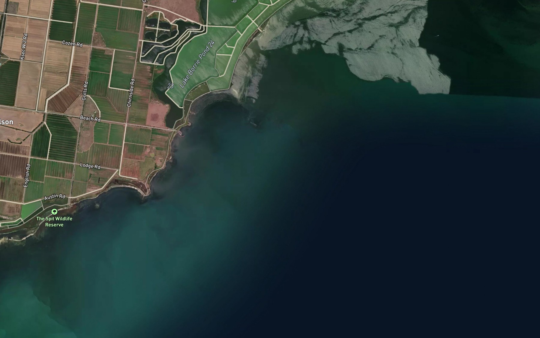 Satellite map of the Long Reef