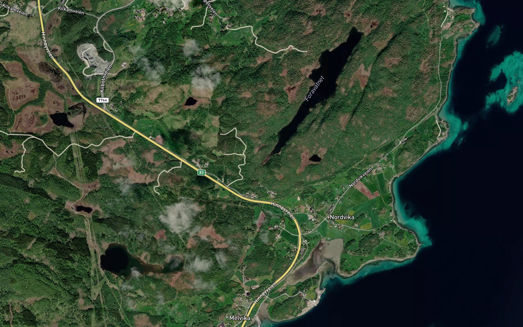 Satellite map of the Kilbottsbekken