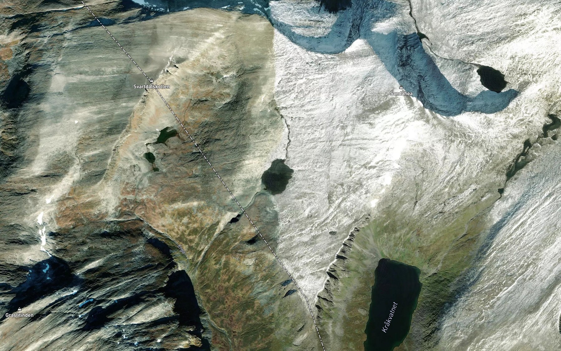 Satellite map of the Tverrbekktjonna