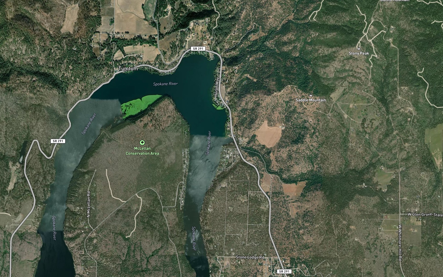 Satellite map of the Willow Bay