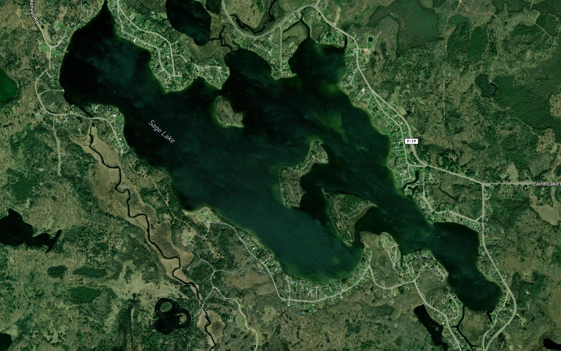 Satellite map of the Sage Lake