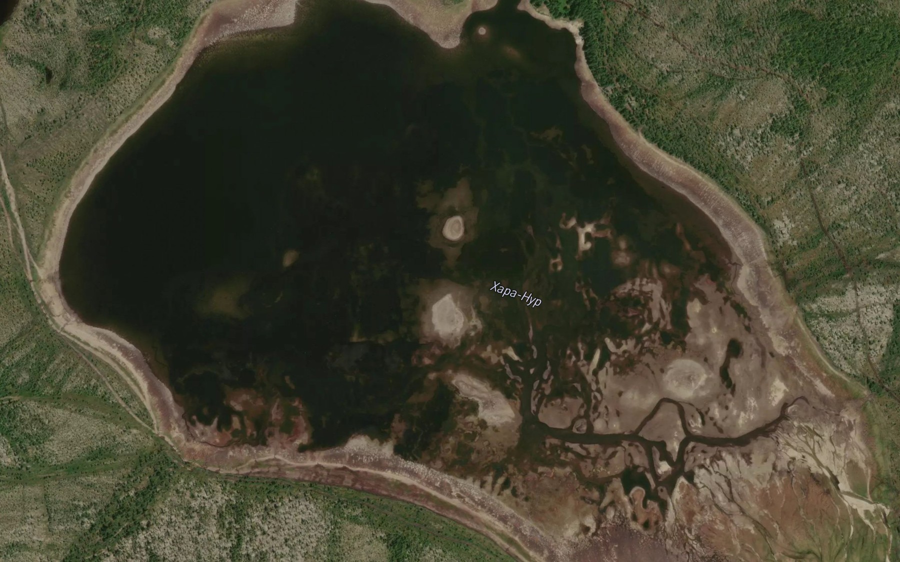 Satellite map of the Ozero Khara-Nur