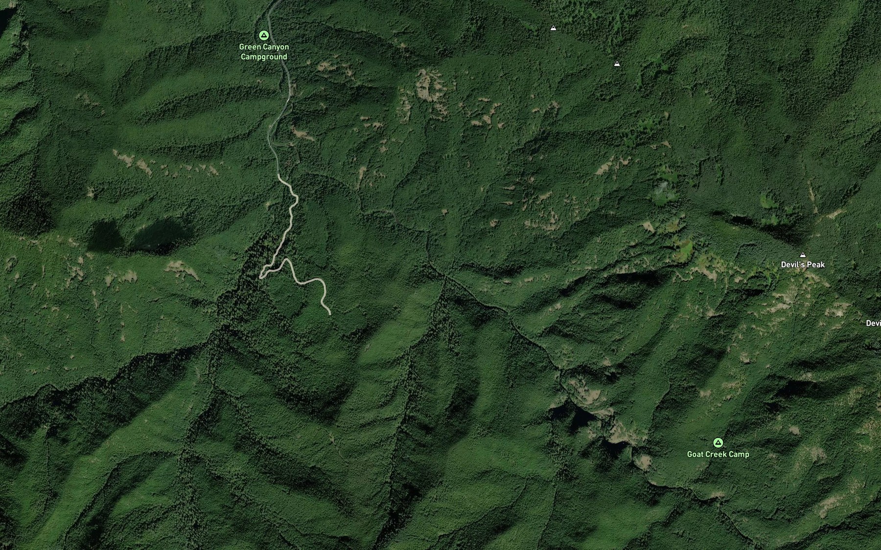 Satellite map of the Bighorn Creek