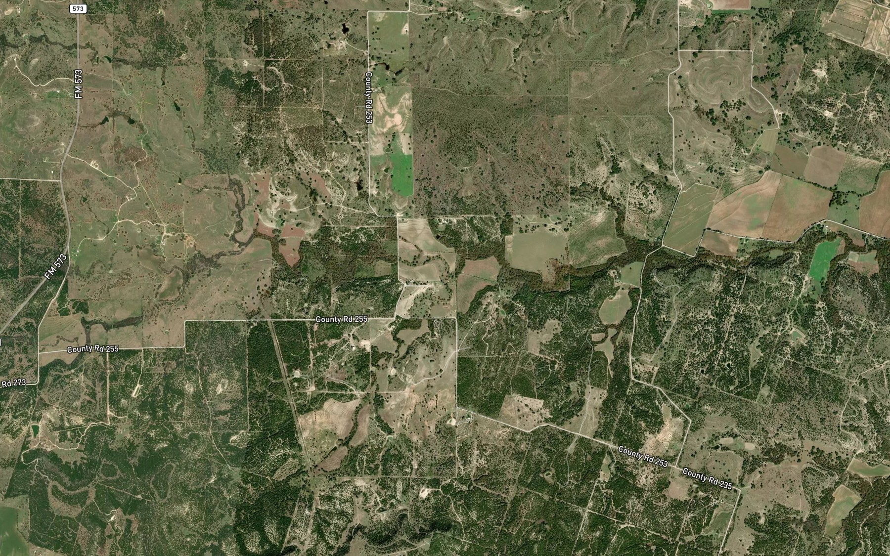Satellite map of the Cedar Branch