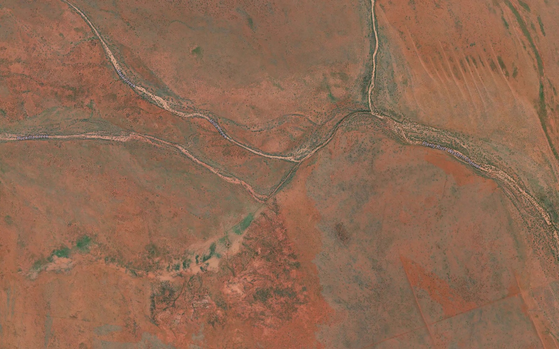 Satellite map of the Atula Creek