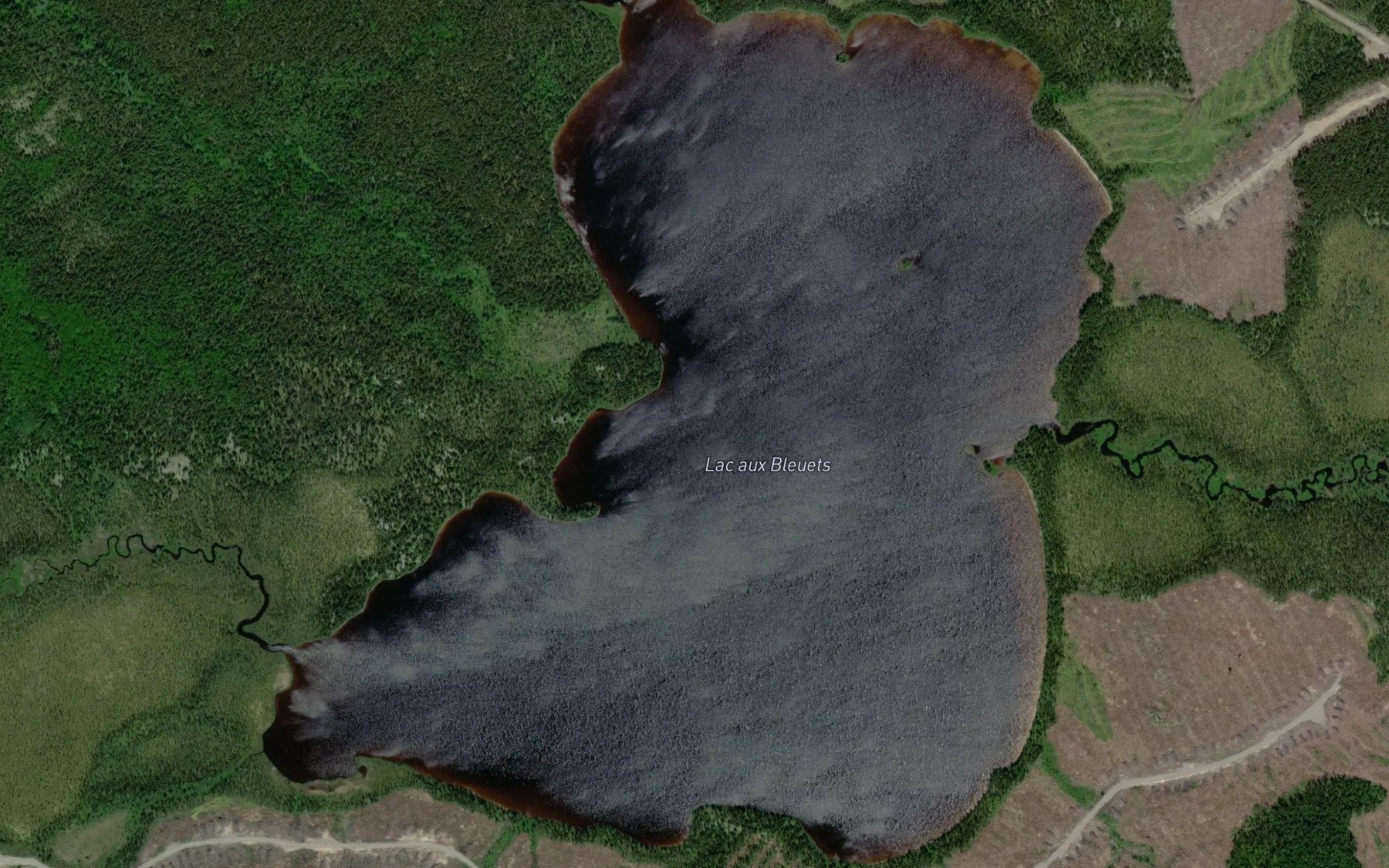 Satellite map of the Lac aux Bleuets