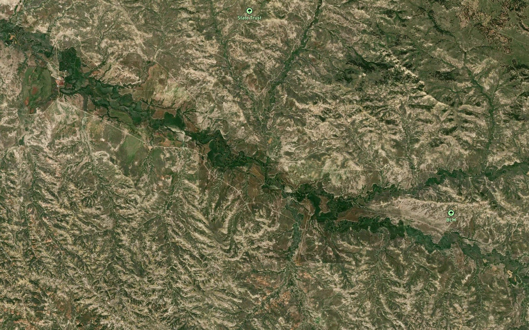 Satellite map of the White Knob Creek