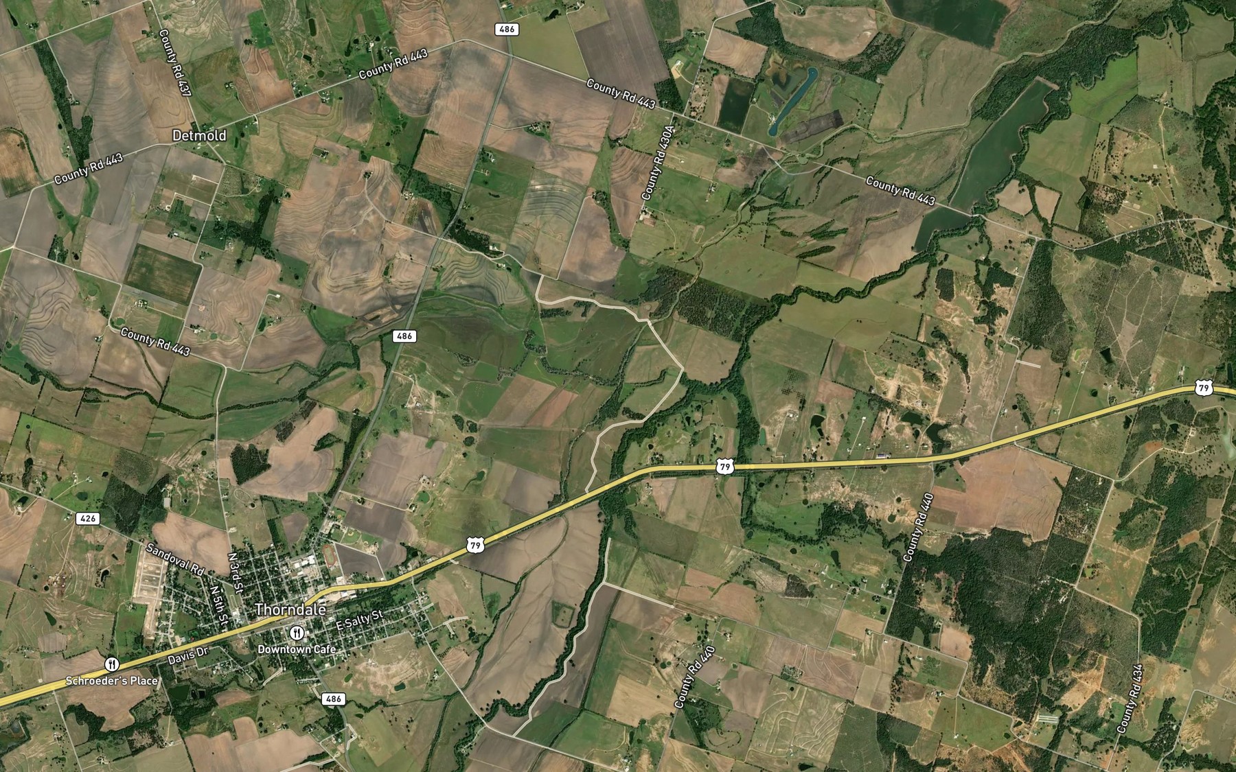 Satellite map of the Turkey Creek