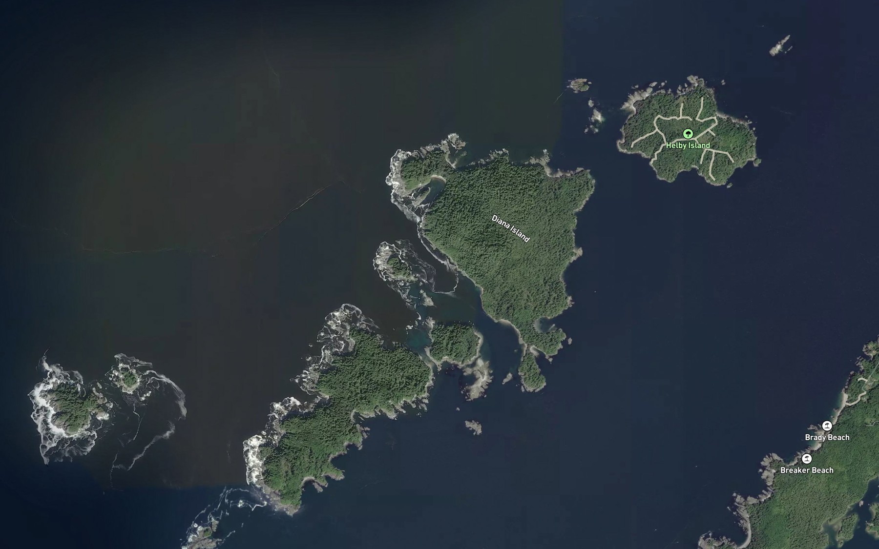 Satellite map of the Dodger Channel