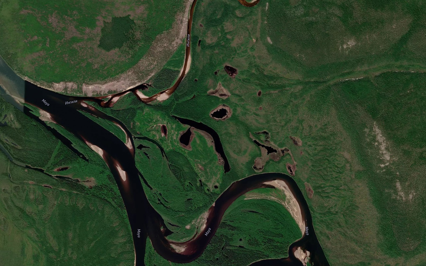 Satellite map of the Ozero Khampa
