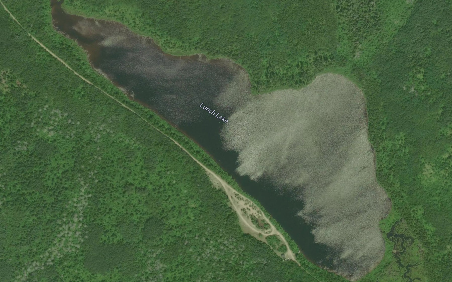 Satellite map of the Lunch Lake