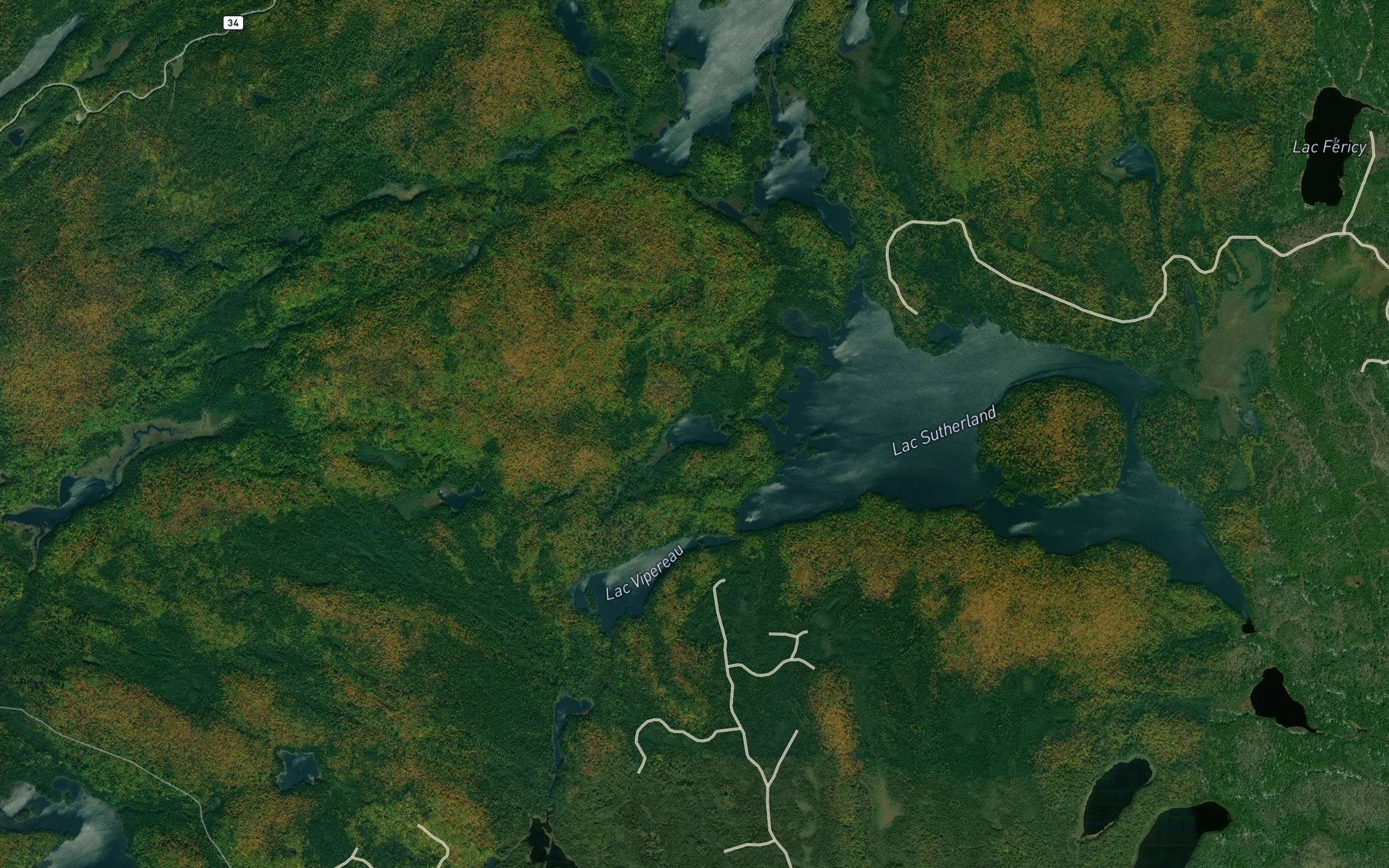 Satellite map of the Lac Alcyon