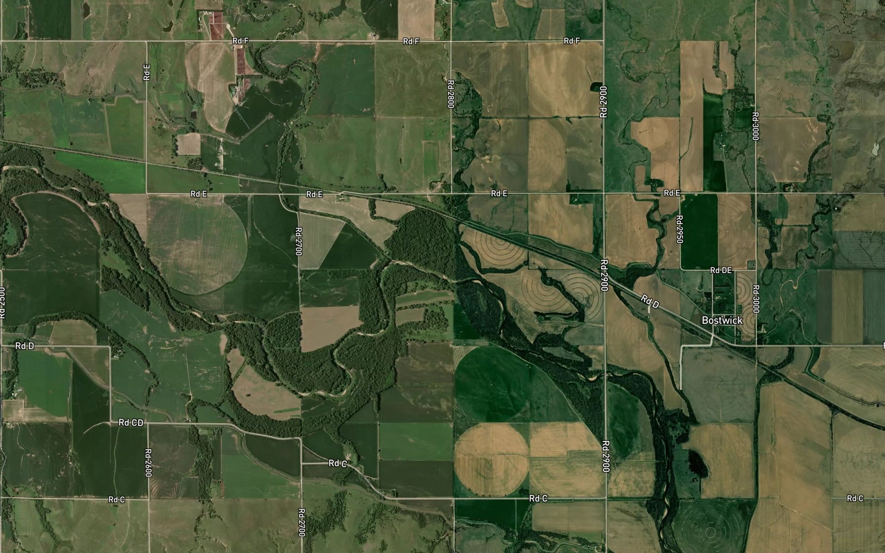 Satellite map of the Middle Creek