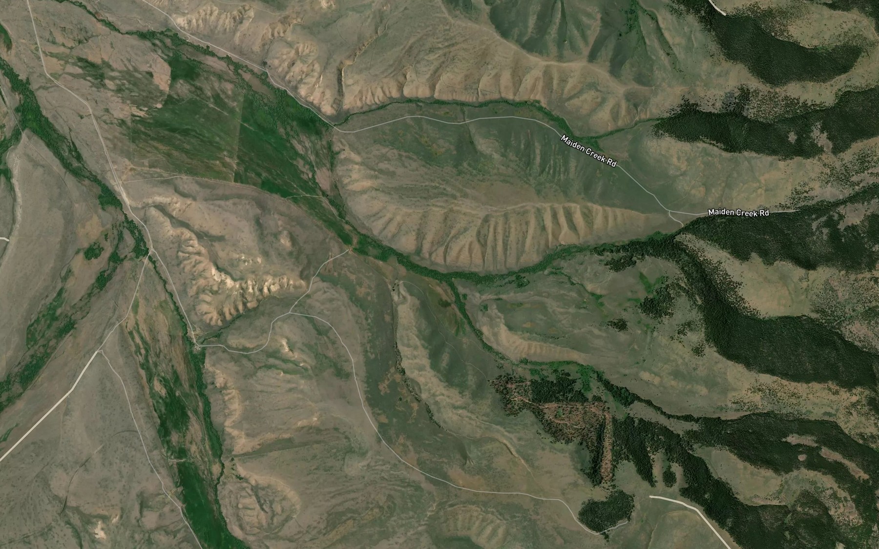 Satellite map of the South Fork Maiden Creek
