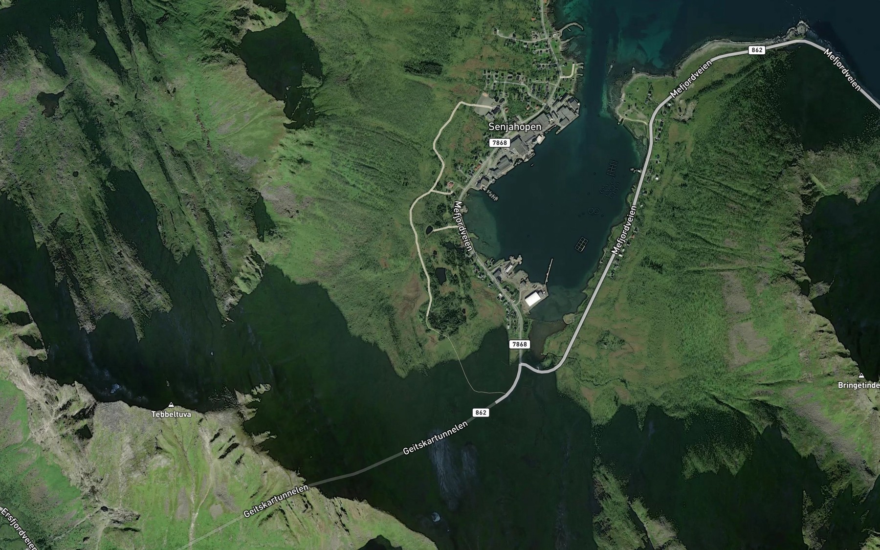 Satellite map of the Storvatnet