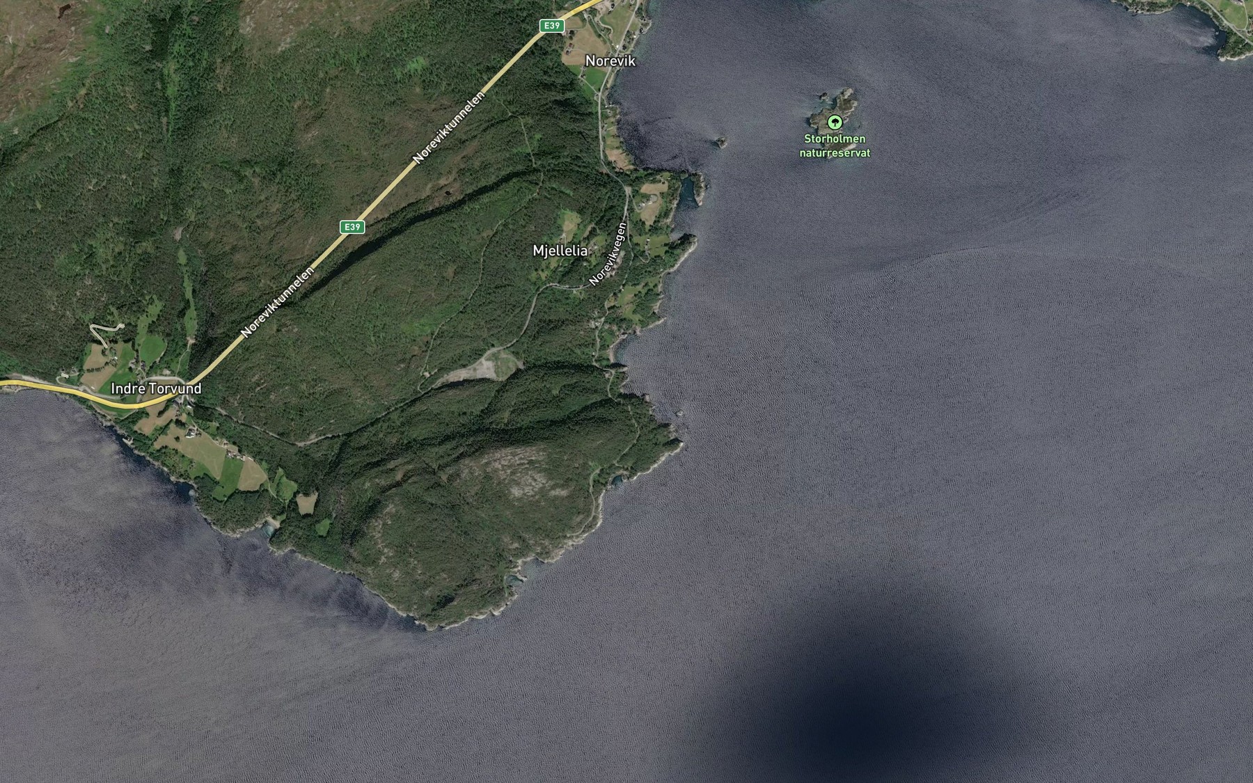 Satellite map of the Ospevika