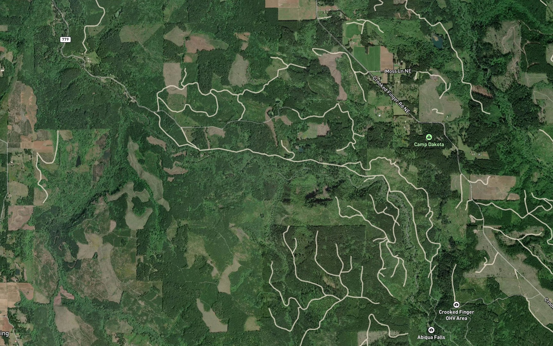 Satellite map of the Cedar Creek