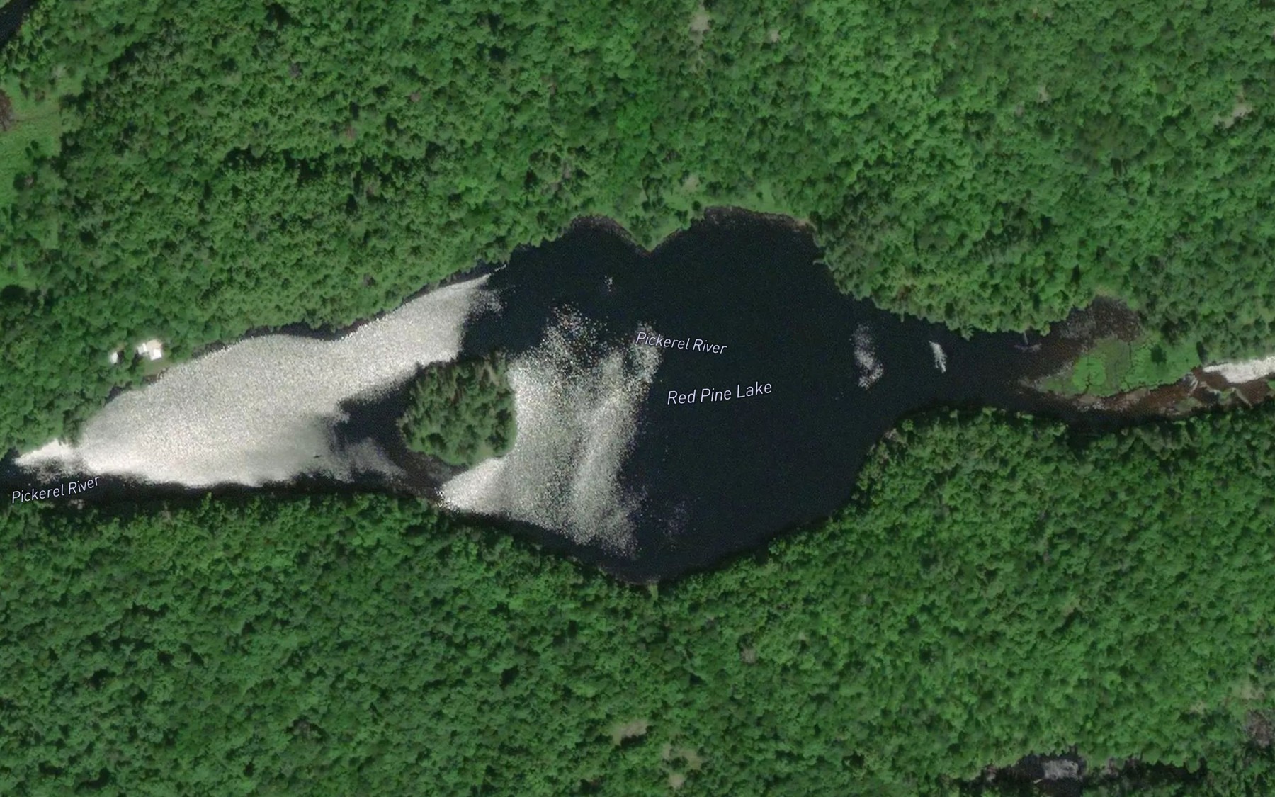 Satellite map of the Red Pine Lake
