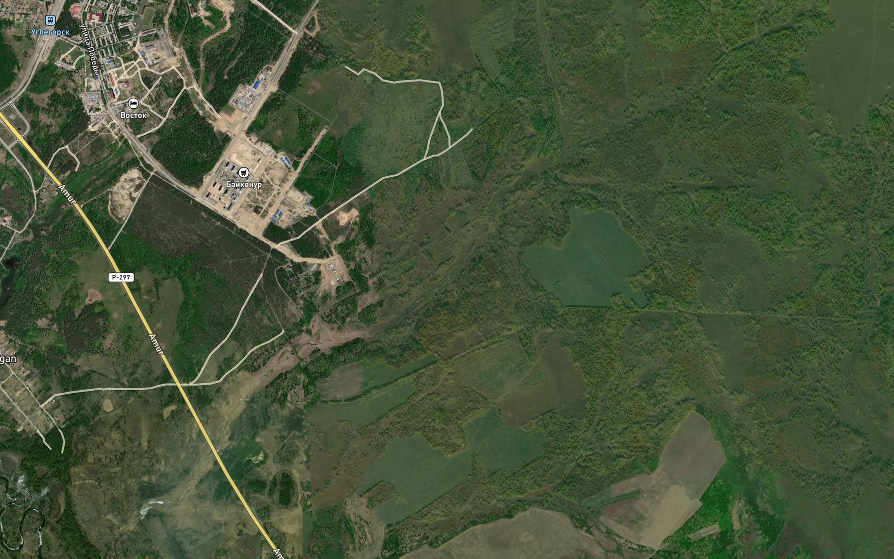 Satellite map of the Pad' Kurgan'ya