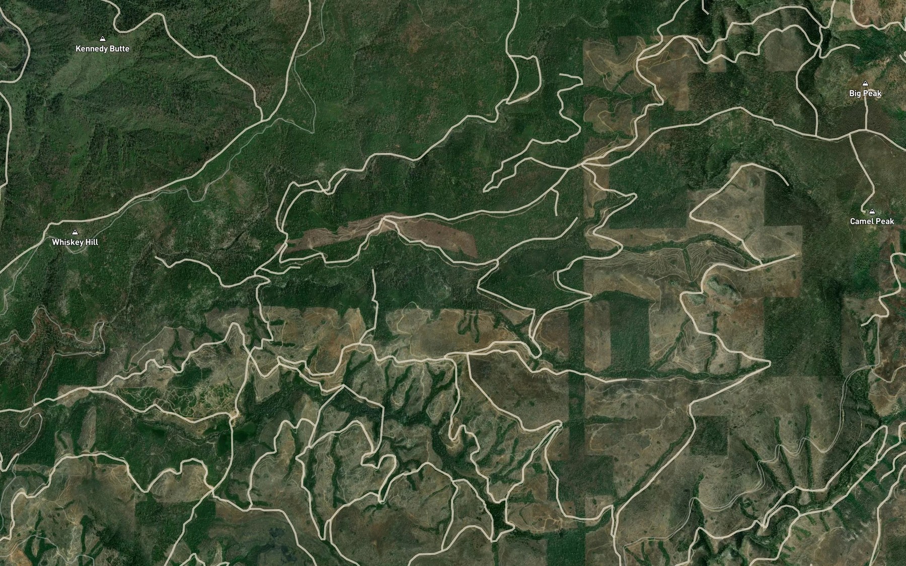 Satellite map of the Lava Creek