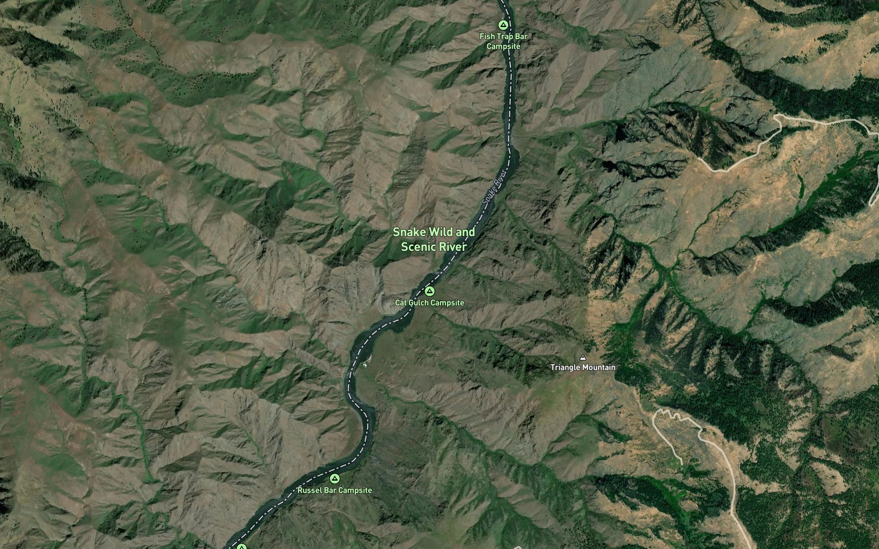 Satellite map of the Lower Kirby Rapids