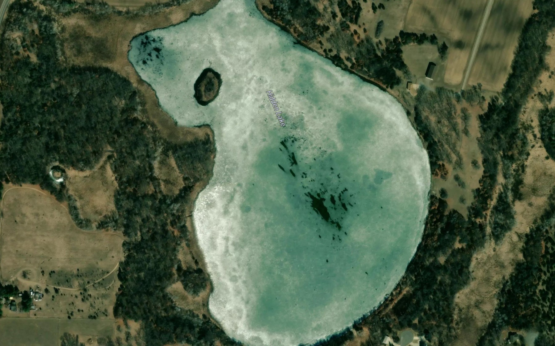 Satellite map of the Hidden Lake