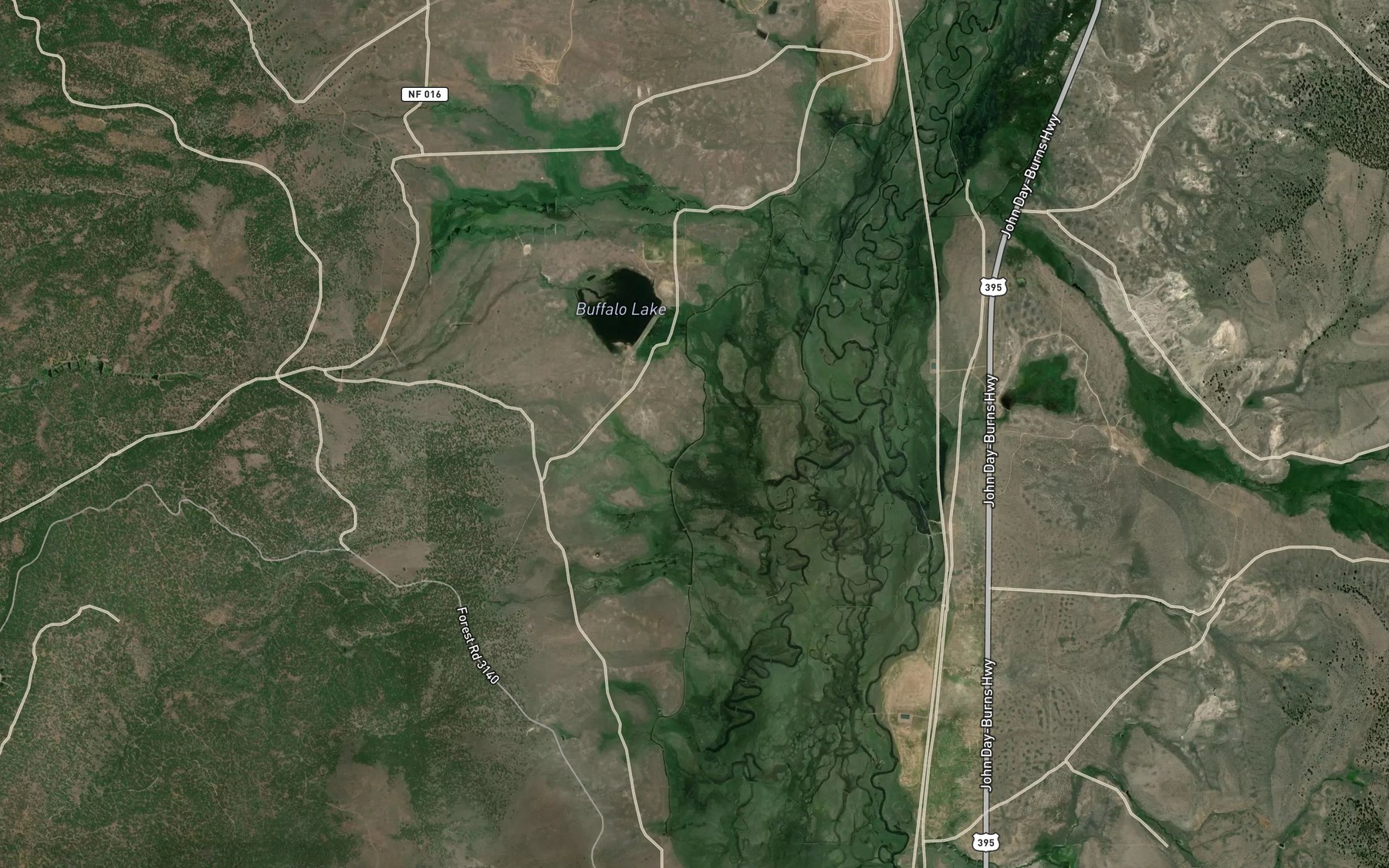 Satellite map of the West Side Ditch