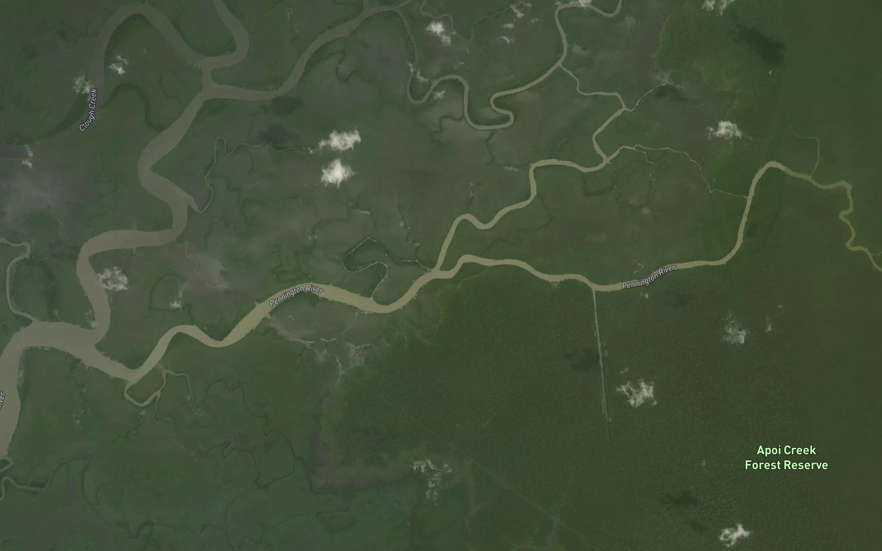 Satellite map of the Gbaran Creek