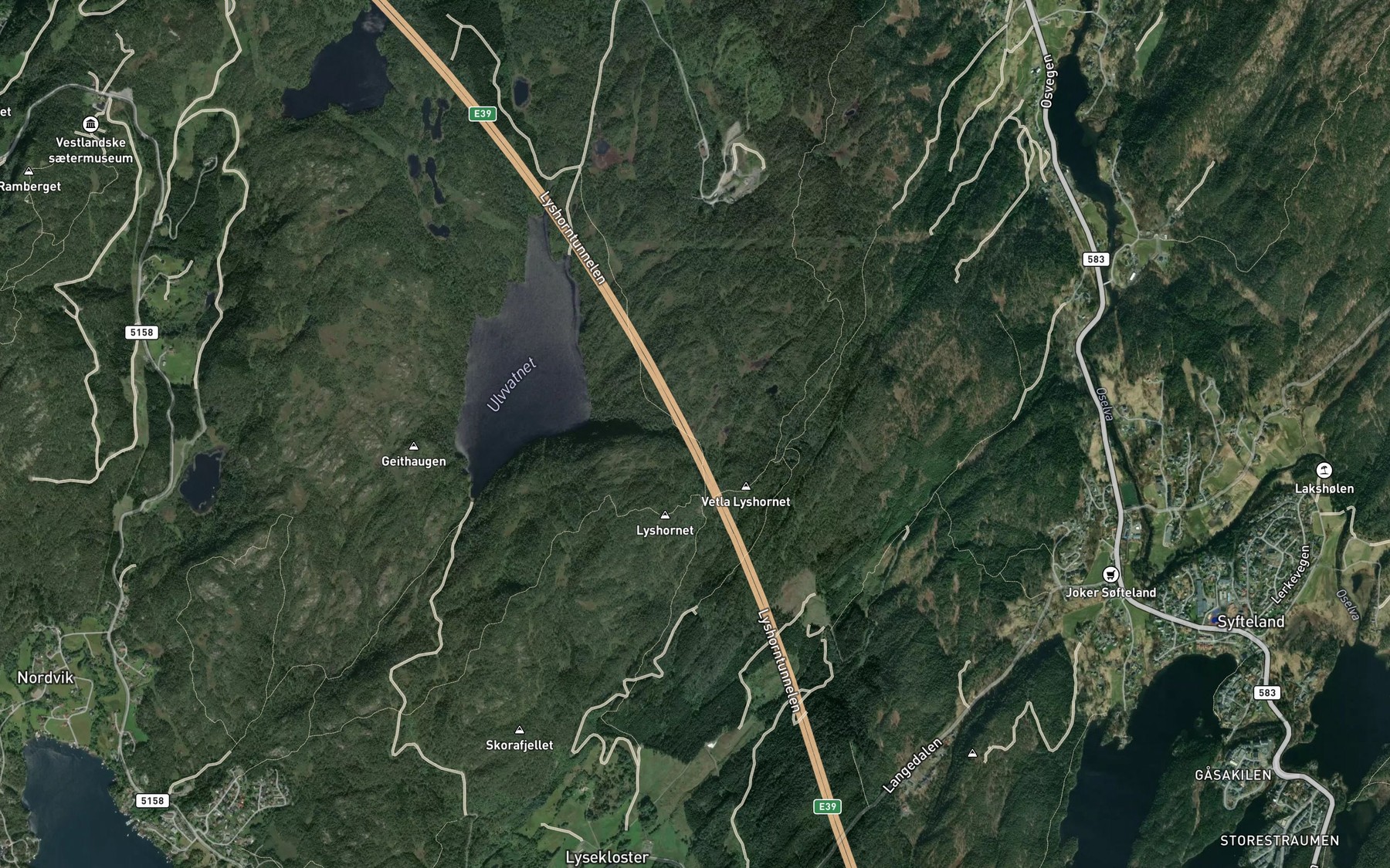 Satellite map of the Blomlitjorna