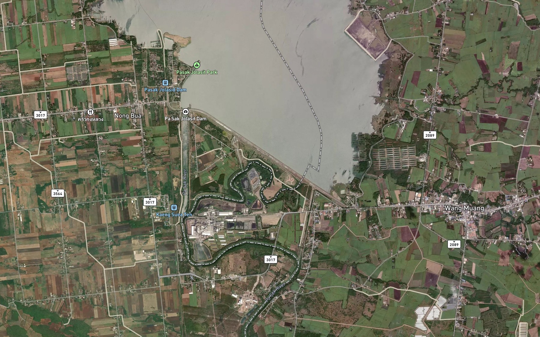 Satellite map of the Khlong Song Phi Nong