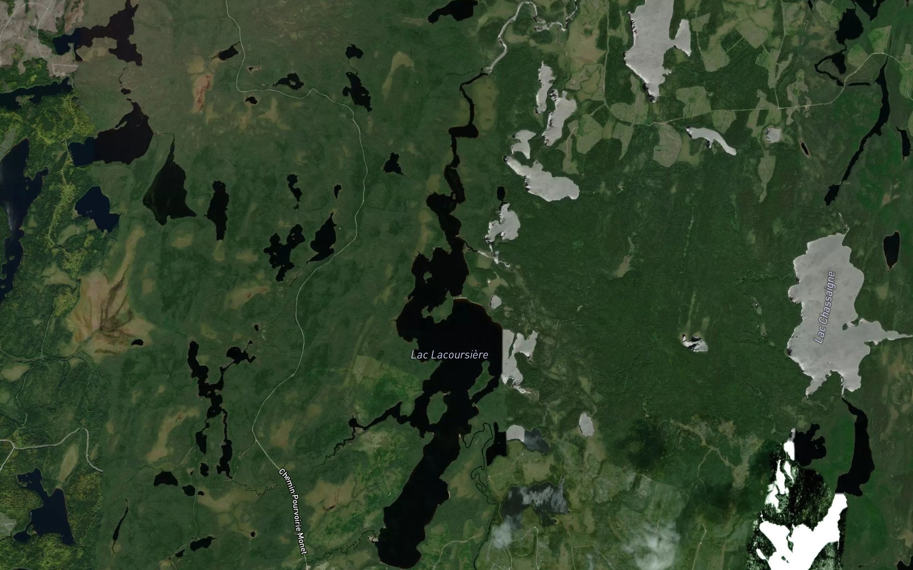 Satellite map of the Lac Lacoursiere