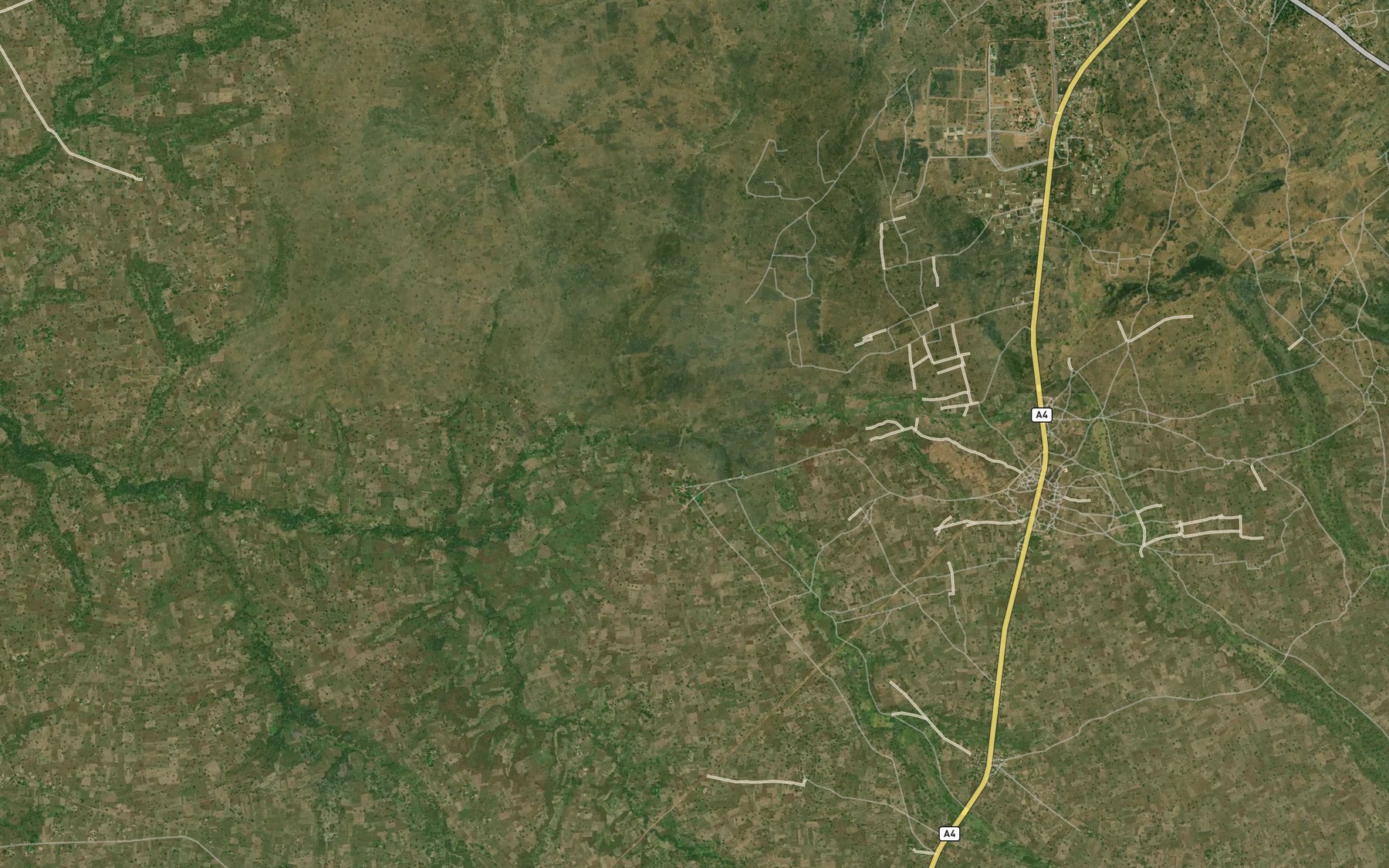 Satellite map of the River Akoor