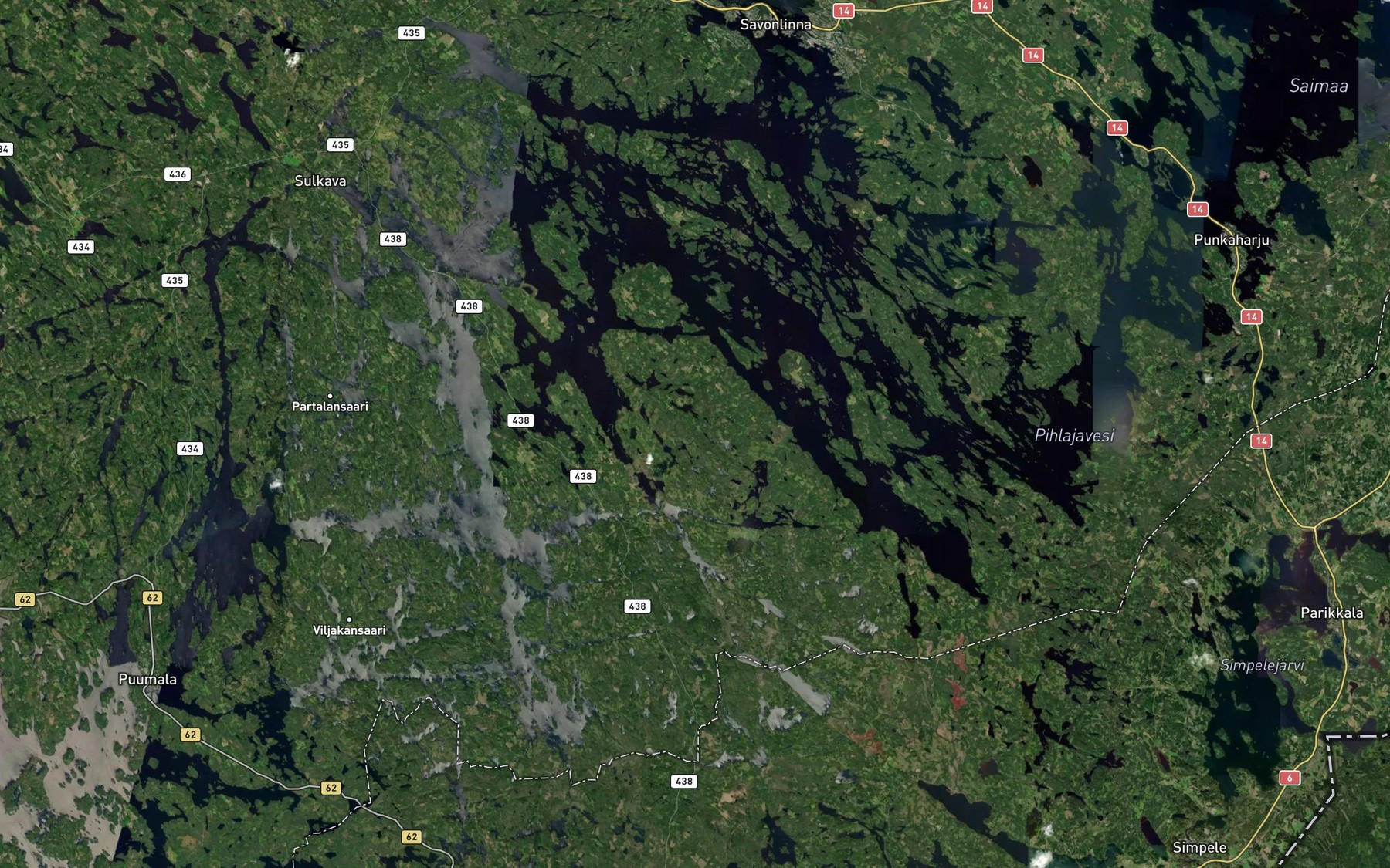 Satellite map of the Pihlajavesi