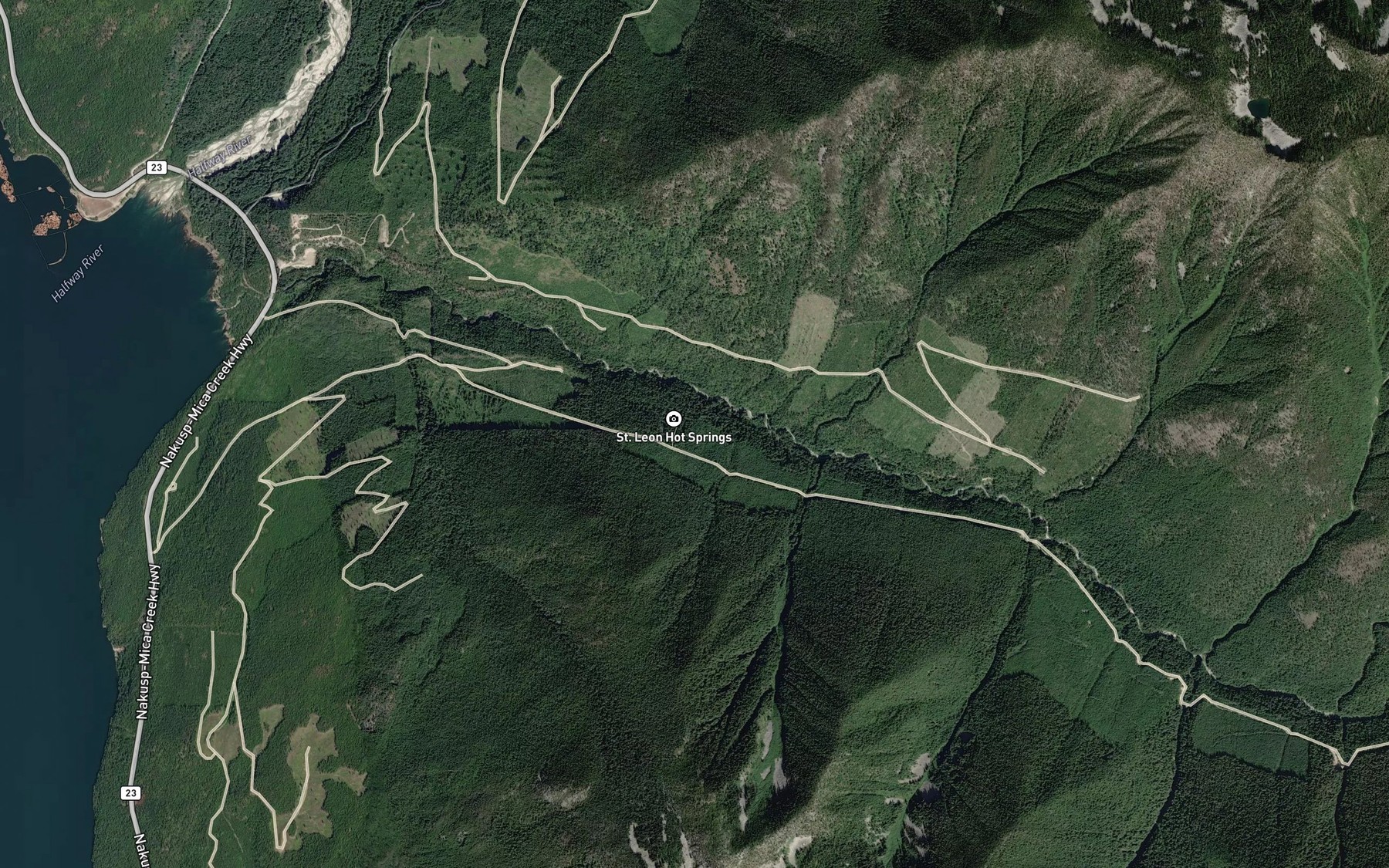Satellite map of the St. Leon Hot Springs