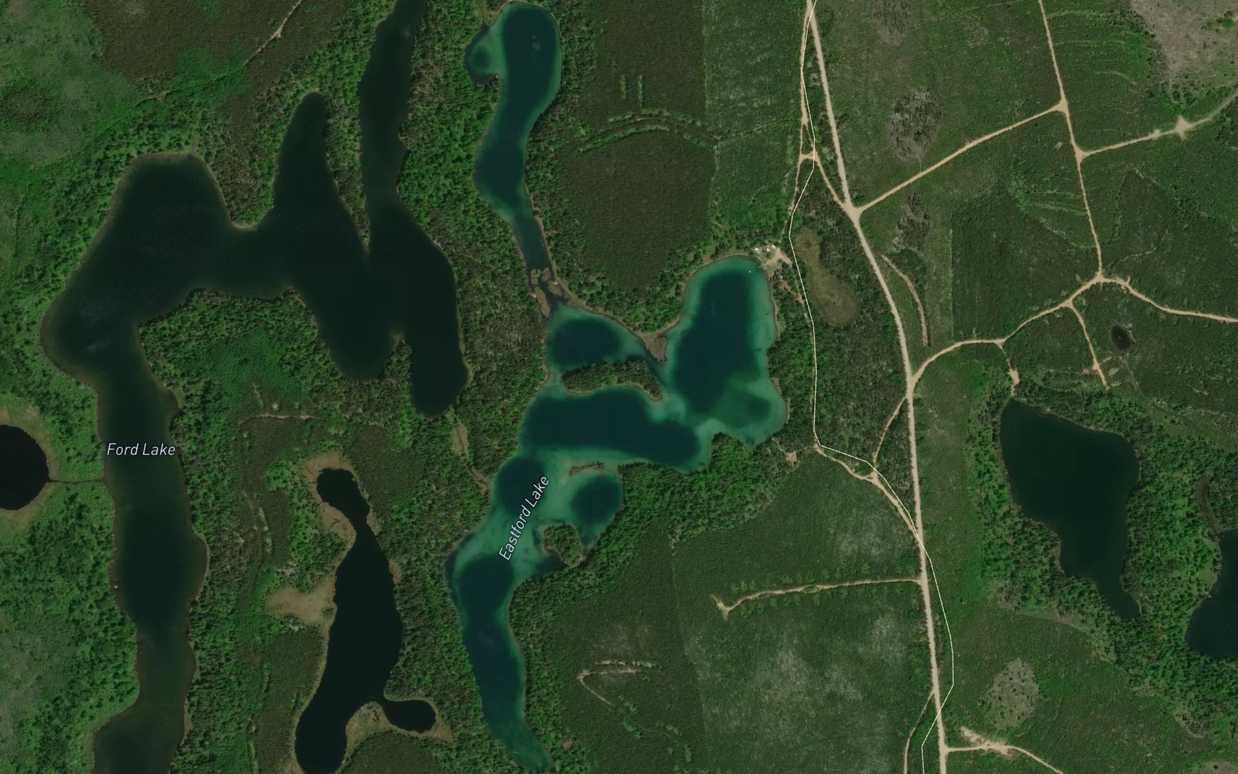 Satellite map of the Eastford Lake