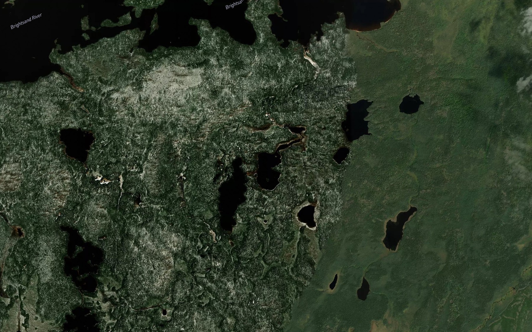 Satellite map of the Bright Lake
