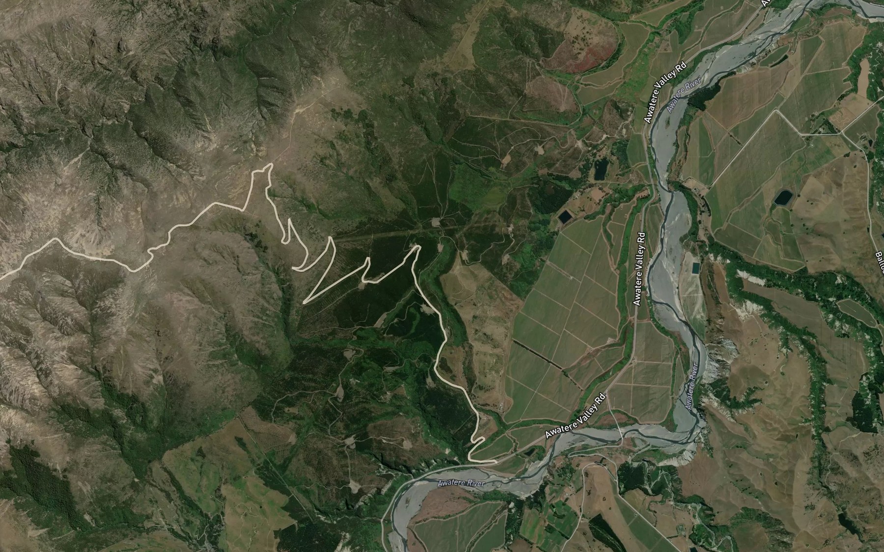 Satellite map of the Gosling Creek