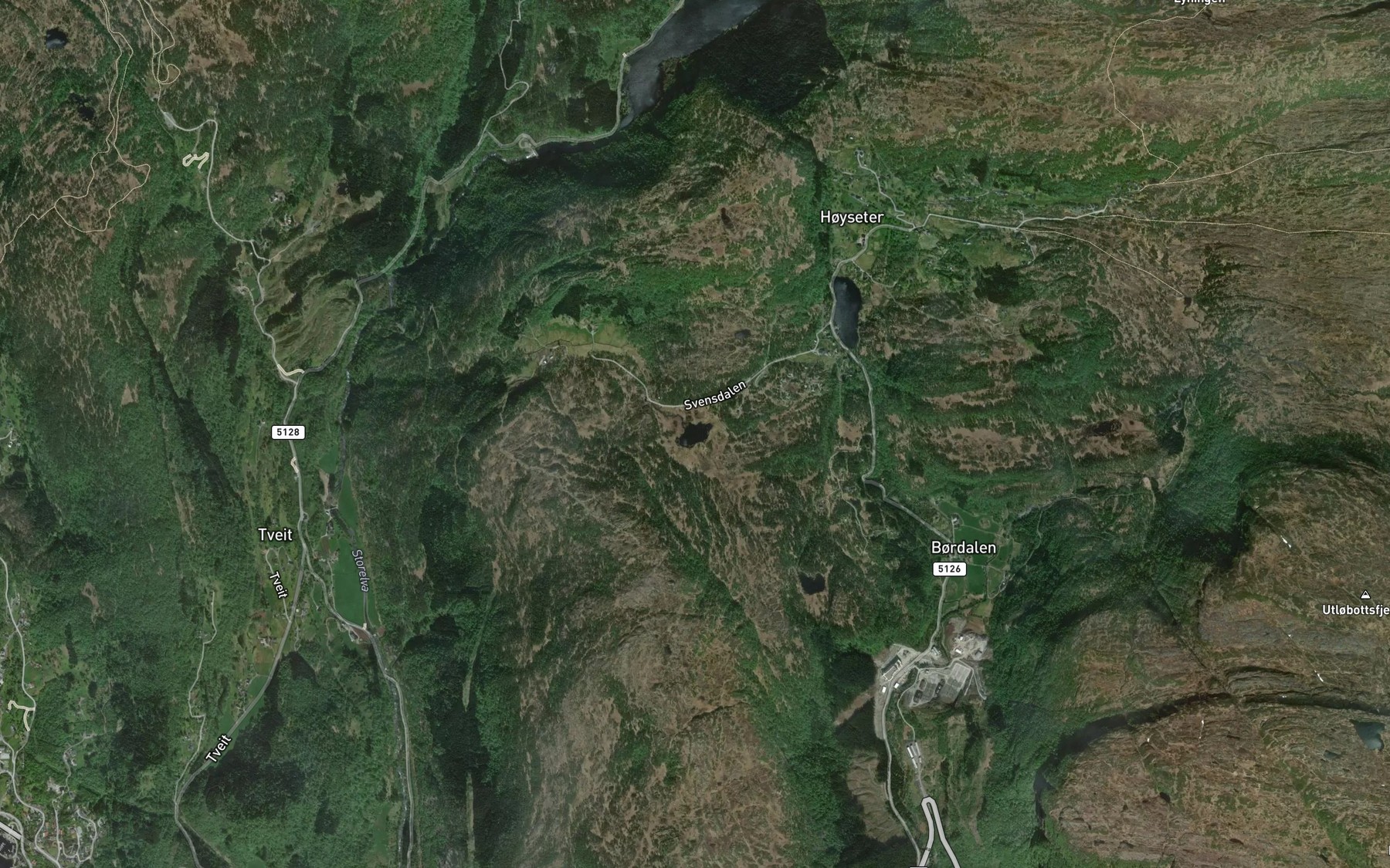 Satellite map of the Svensdalstjorna