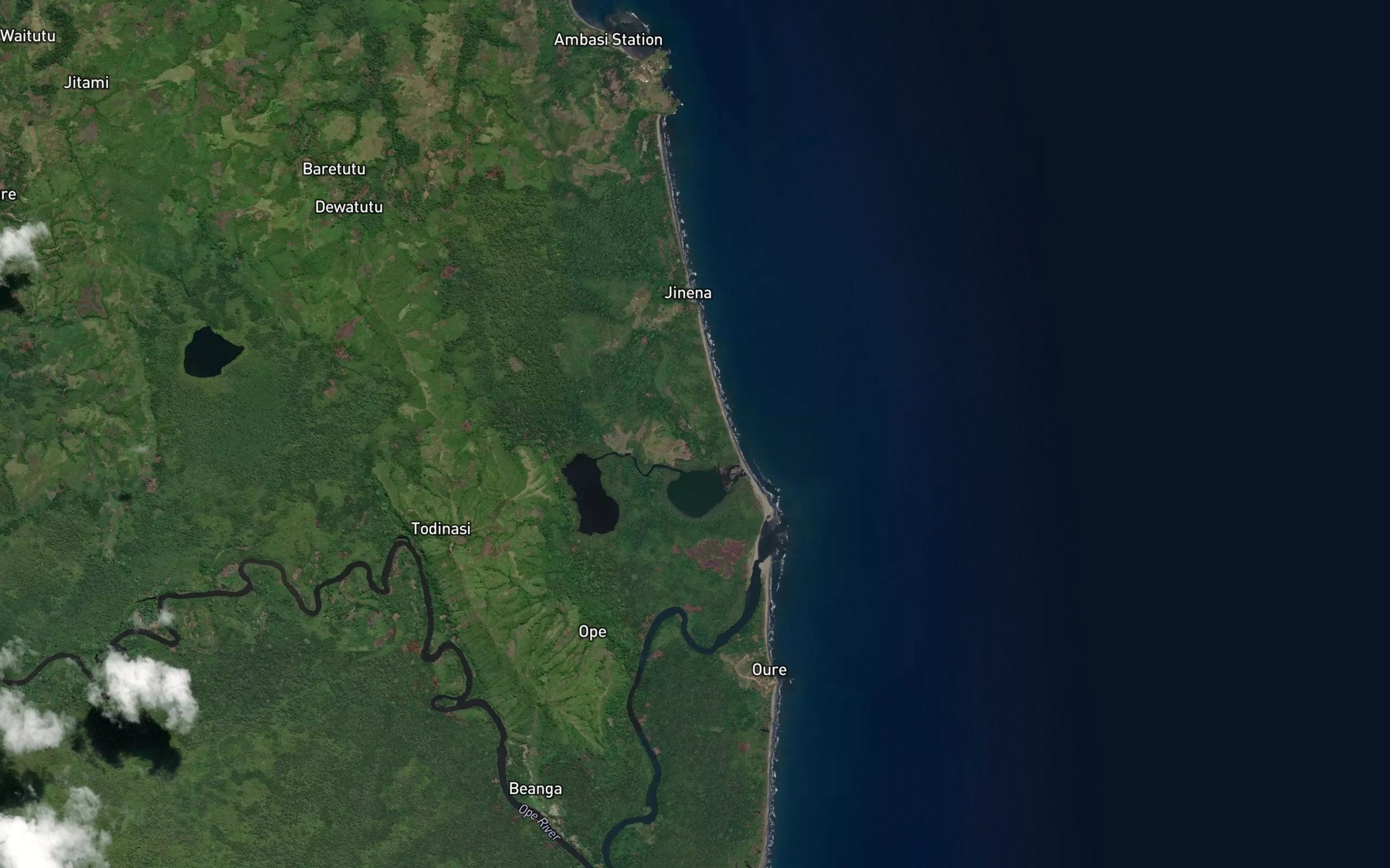Satellite map of the Gananga Lagoon
