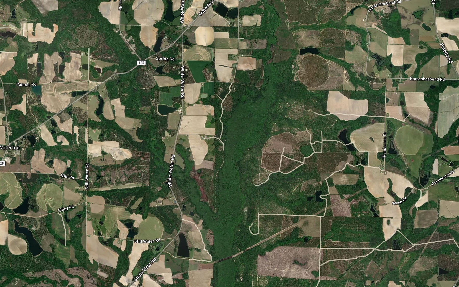 Satellite map of the Graveyard Lake