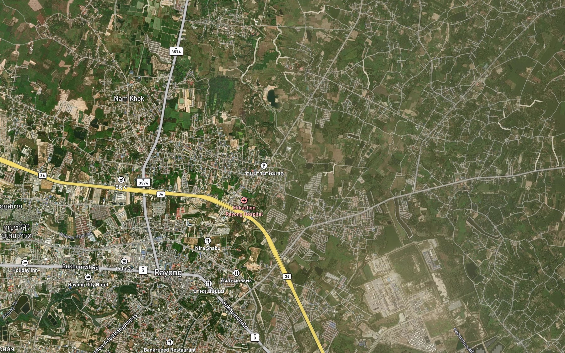 Satellite map of the Khlong Kao