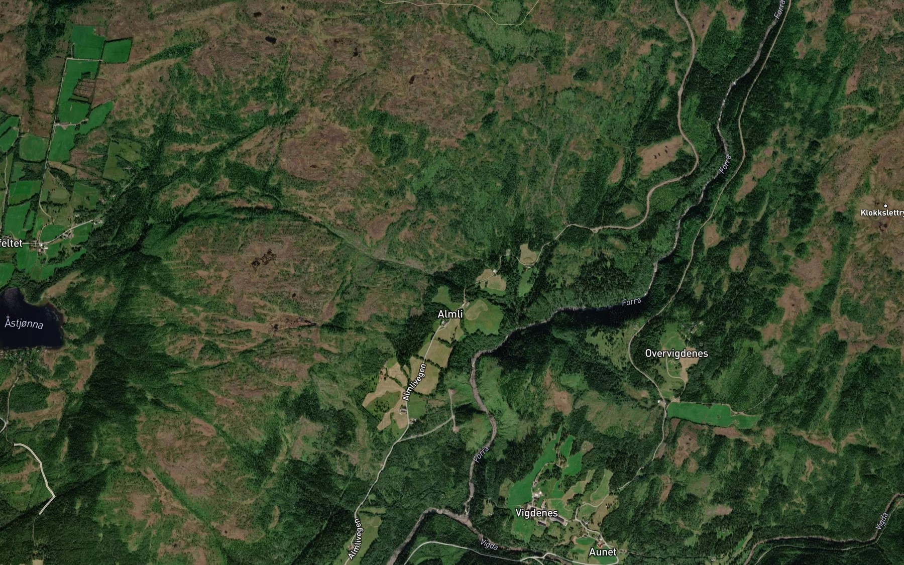 Satellite map of the Hegglibekken